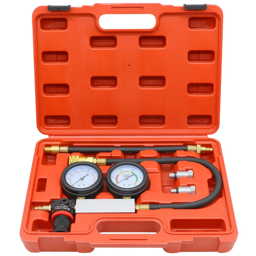 Cylinder Leak Tester Compression Leakage Detector Double Gauge Detection Test