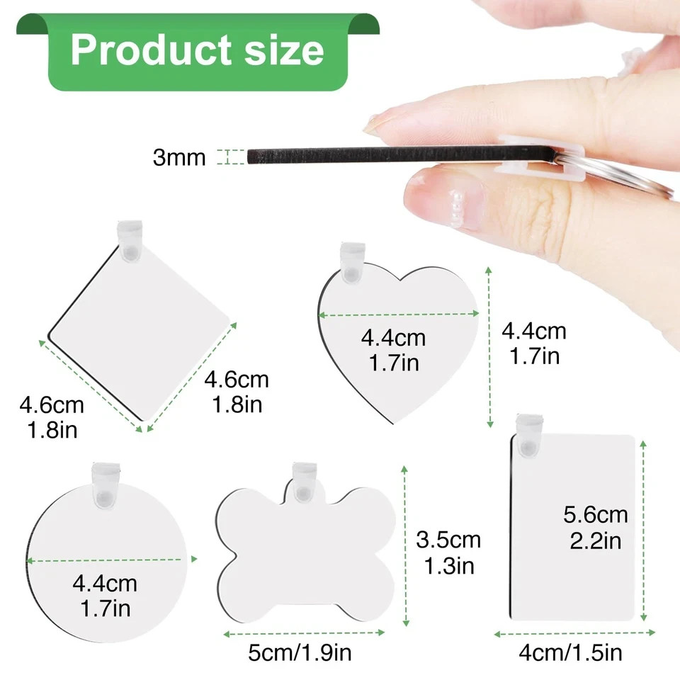 135Pcs Sublimation Keychain Blanks BulkMdf Keychain Double Sided Heat Transfer