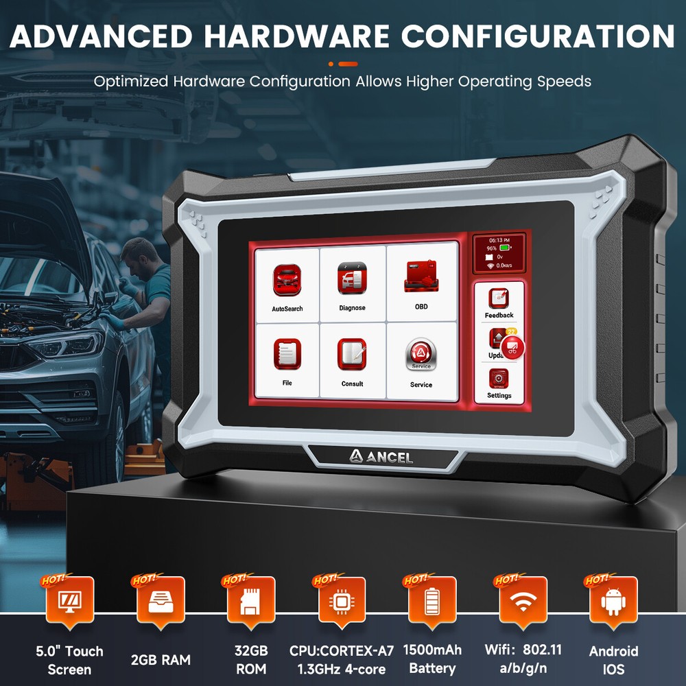 ANCEL DS100 Automotive Scanner OBD2 Diagnostic Tool ABS SRS ECM TCM Code Reader