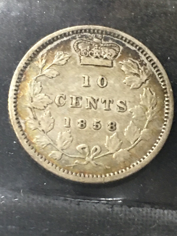 1858 Coin Mart Graded Canadian, ¢10 Cent, **VF-20**