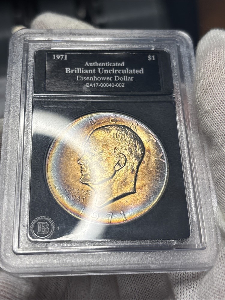 1971-P Eisenhower $1 Dollar Rainbow Toned
