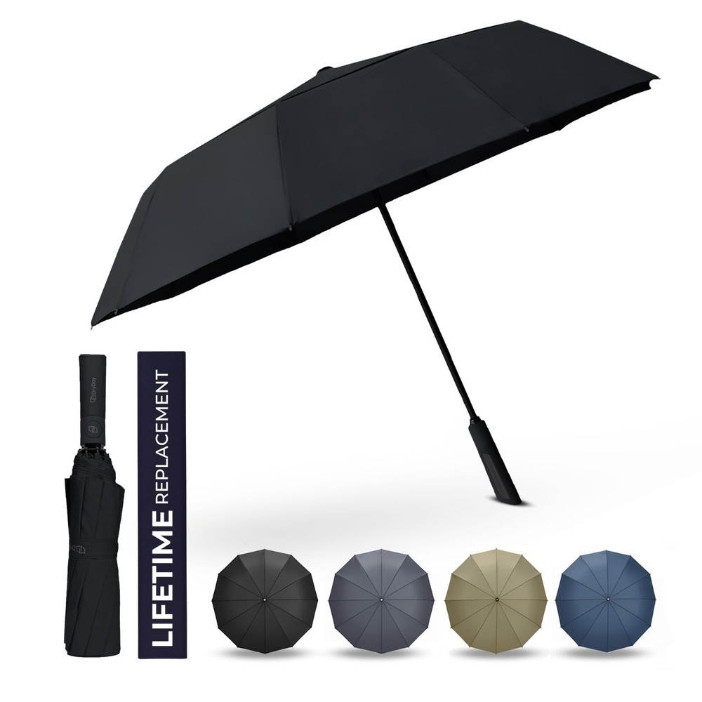 Large Windproof Double Canopy Umbrella - Auto Open/Close, Sturdy Frame, Waterpro