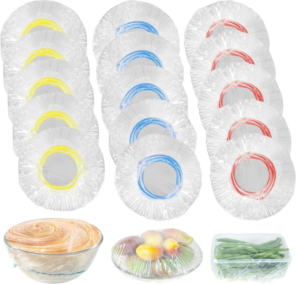 Plastic Bowl Covers Elastic Reusable Fresh Keeping Standard, Transparent