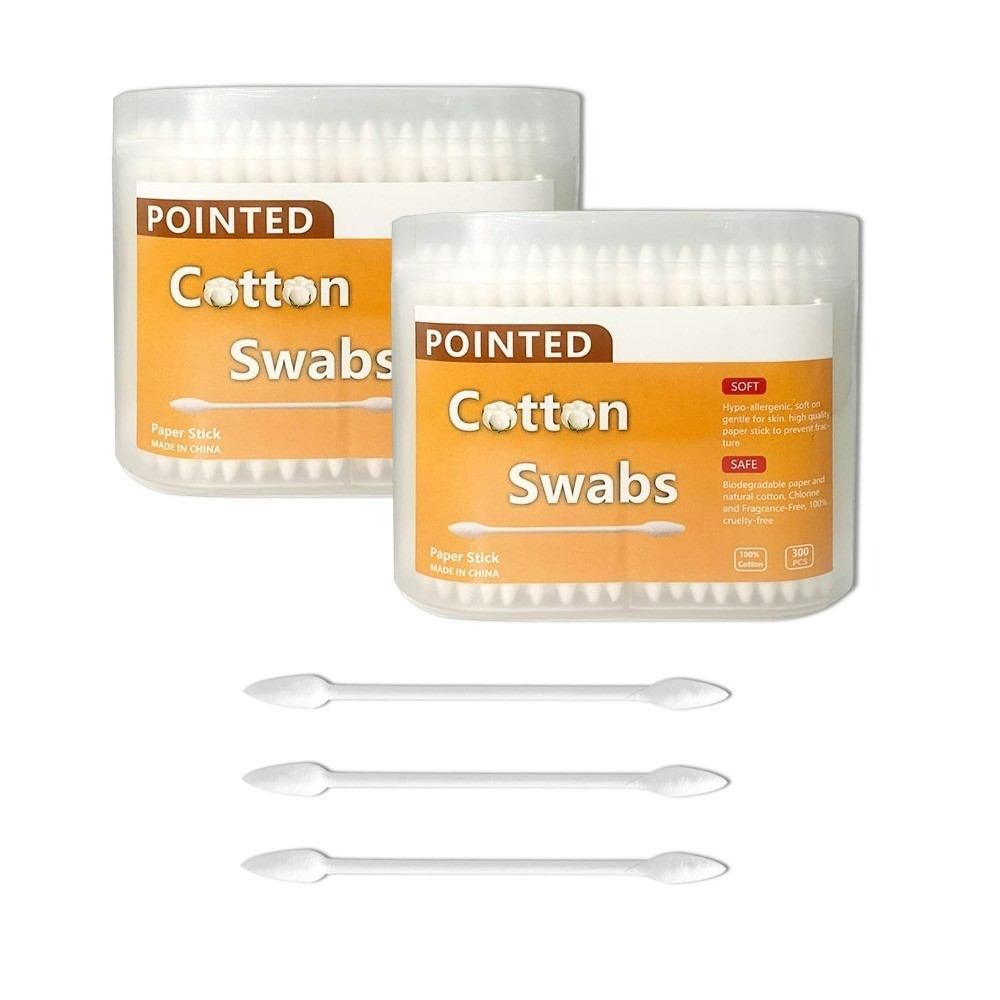 Double Ended Precision Makeup Cotton Swabs 300pcs Pointed Tip Applicators