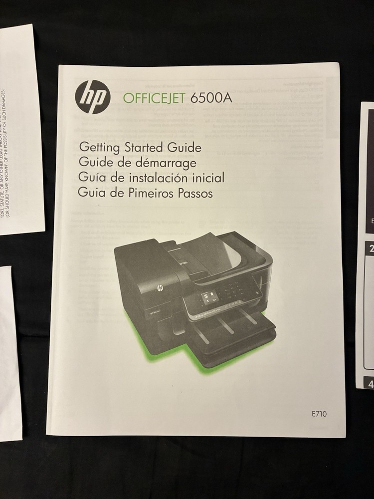 HP Officejet 6500A "Getting Started Guide" Instruction Manual w/disk Complete