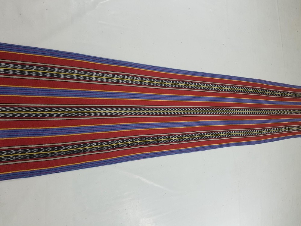 Vintage Handwoven Geometric Pattern Table Runner 162x24 inches