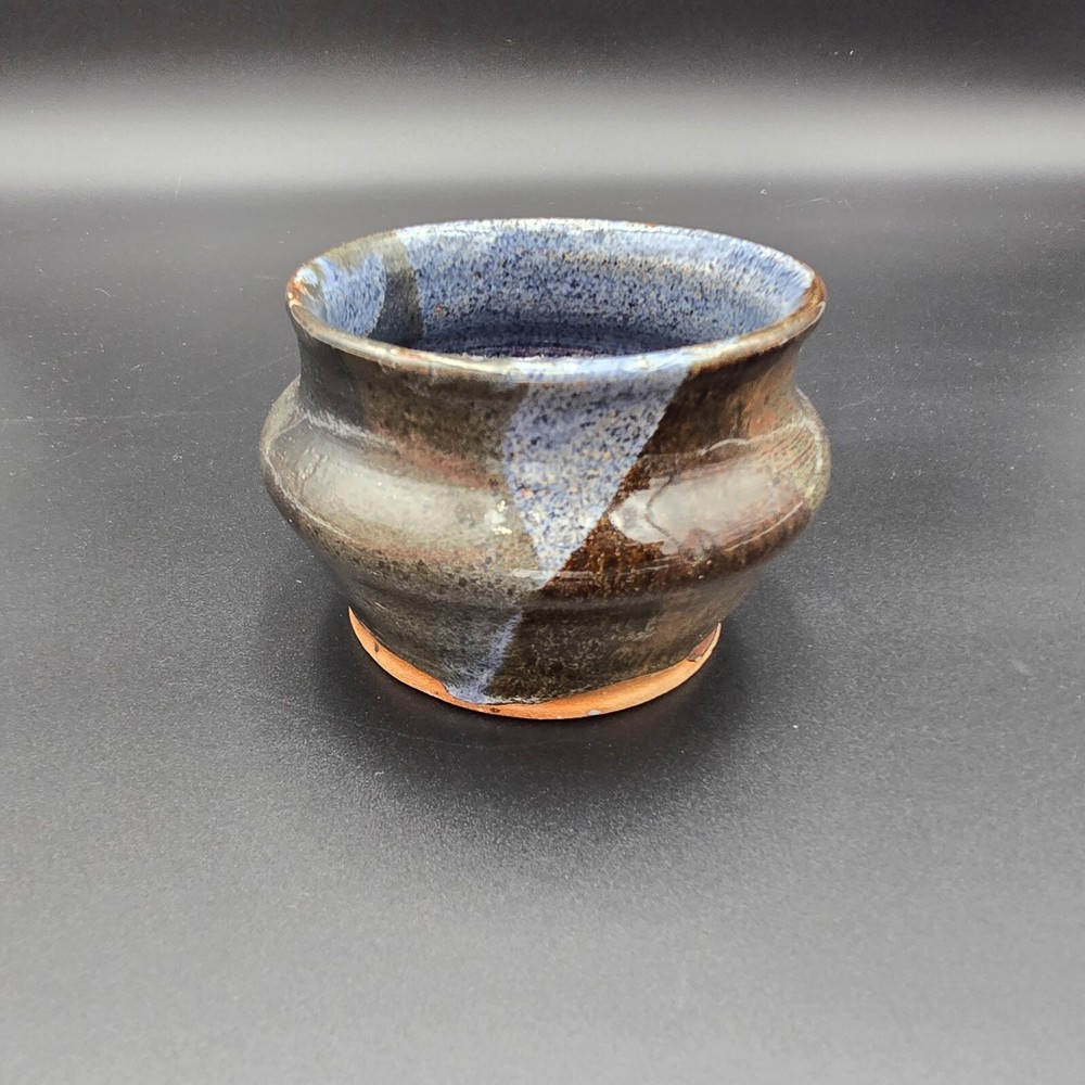 Mark Cherrey Studio Pottery Planter Pot Handmade Stoneware 3" Signed