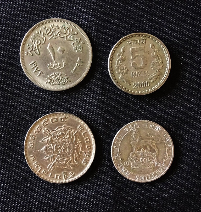 (USA ) , 4  Asia ,  coins.