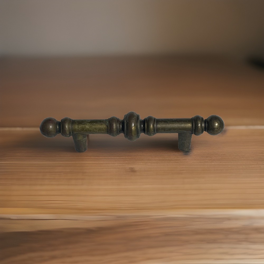 Amerock Vintage Cabinet Handle Drawer Pull Burnished Solid Brass 742-1