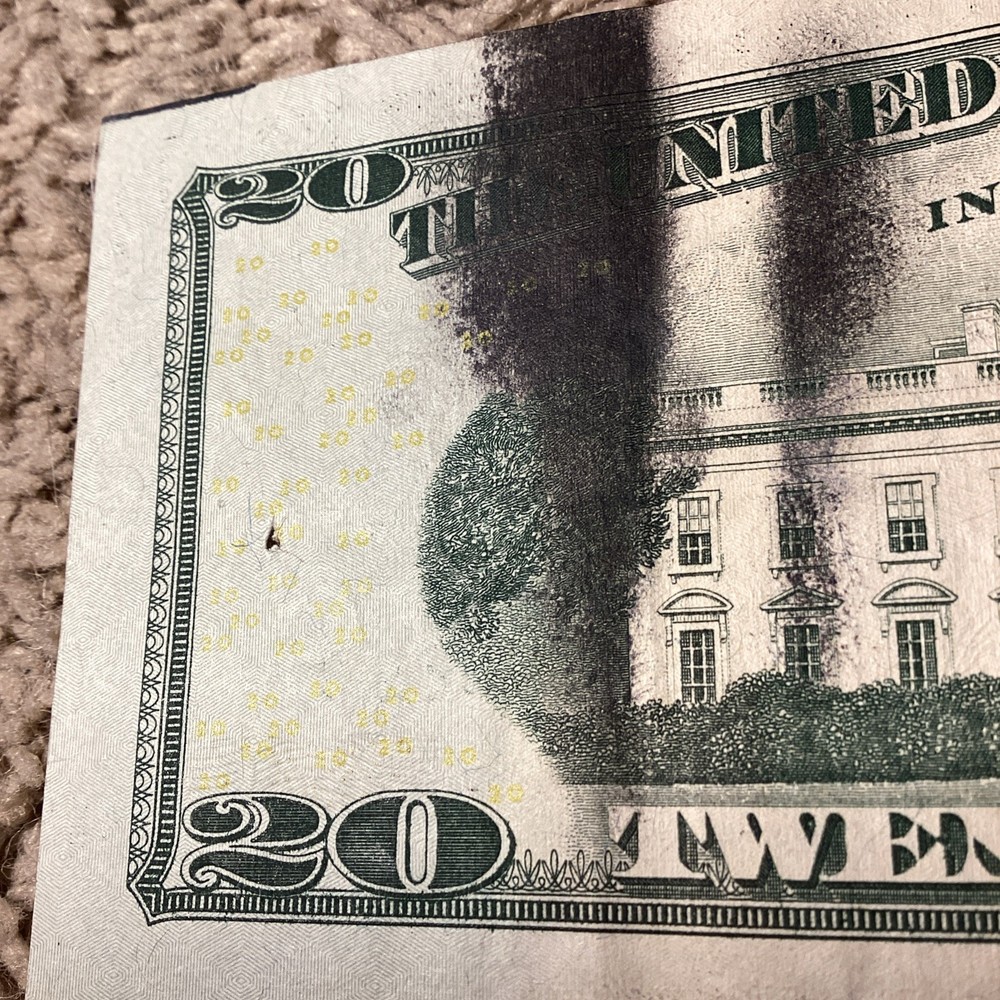 20 Dollar Bill Error, 20$ Ink Error 2017 PB06477883