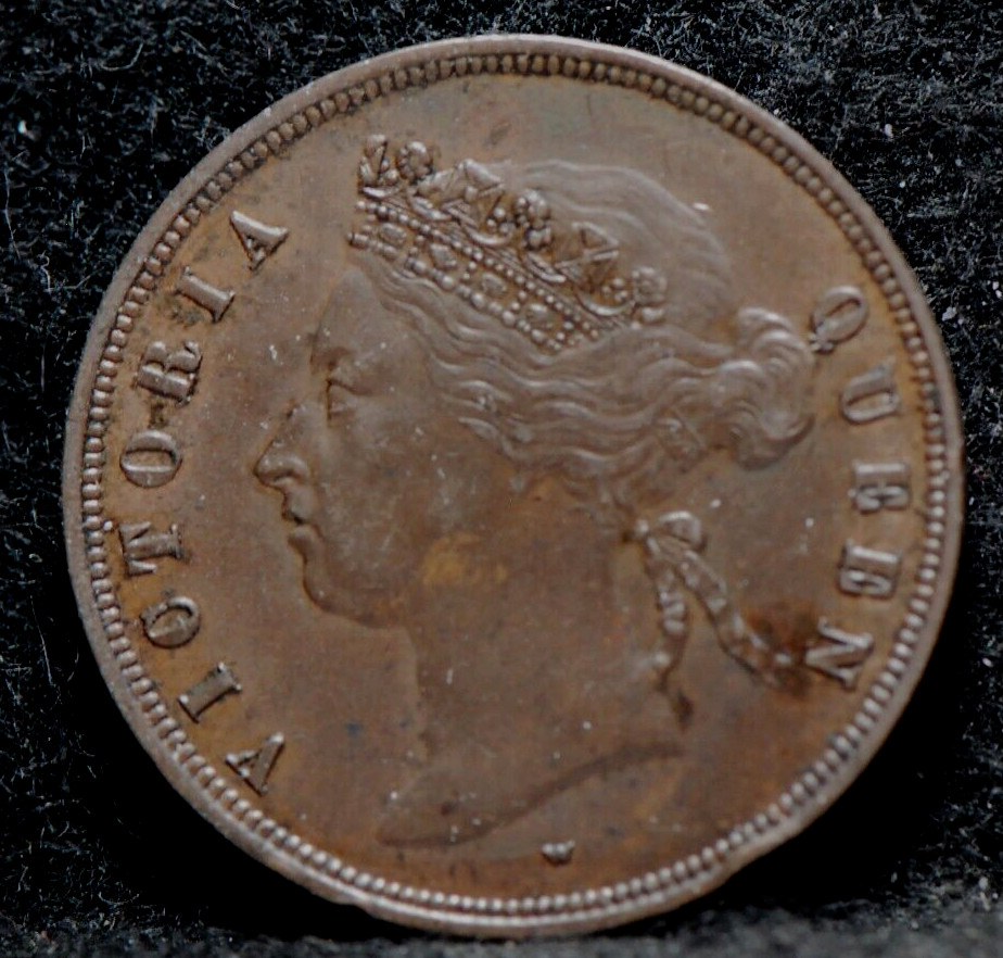 Straits Settlements, 1875-W Cent, KM9, Extremely Fine, tiny rim nick,    5-21*