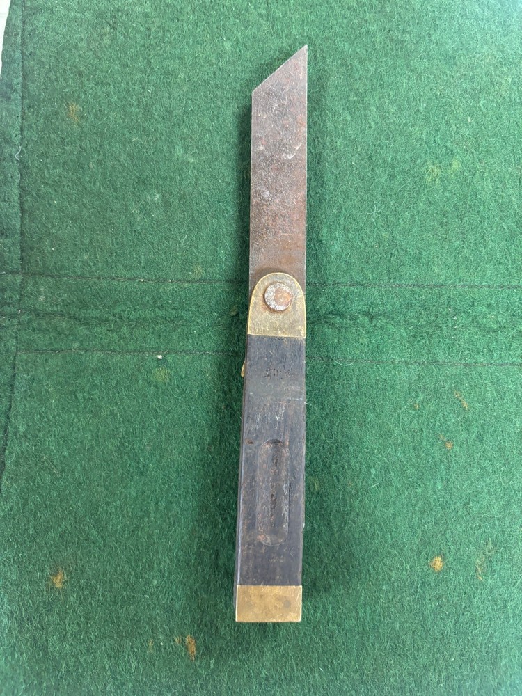 Vintage Brass & Ebony Sliding Bevel