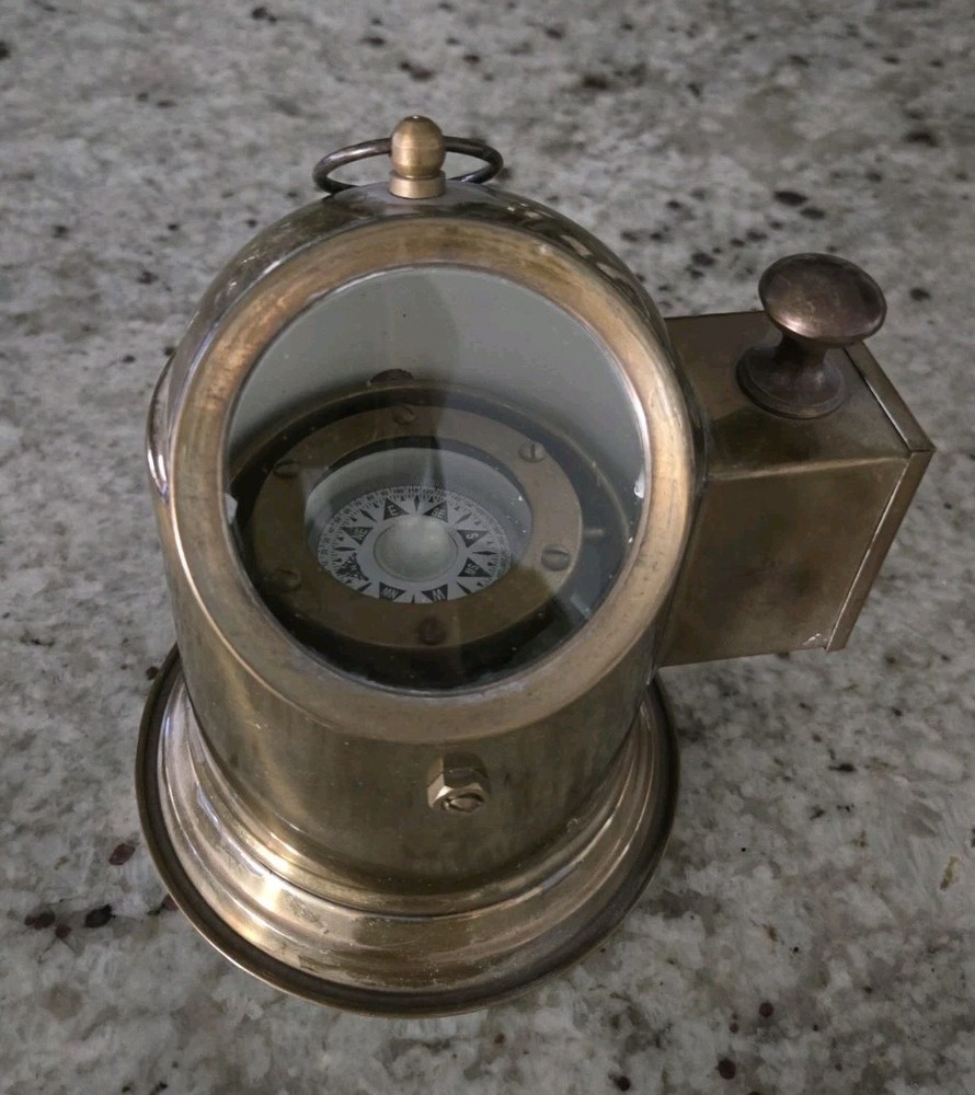 Ship's Compass Desk Replica Brass