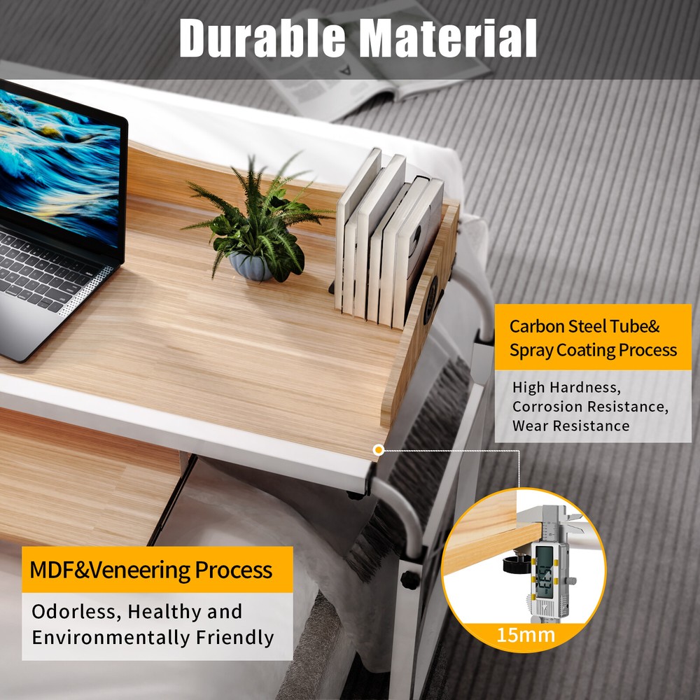 Multifunctional Mobile Adjustable Height & Width Desk for Home Office