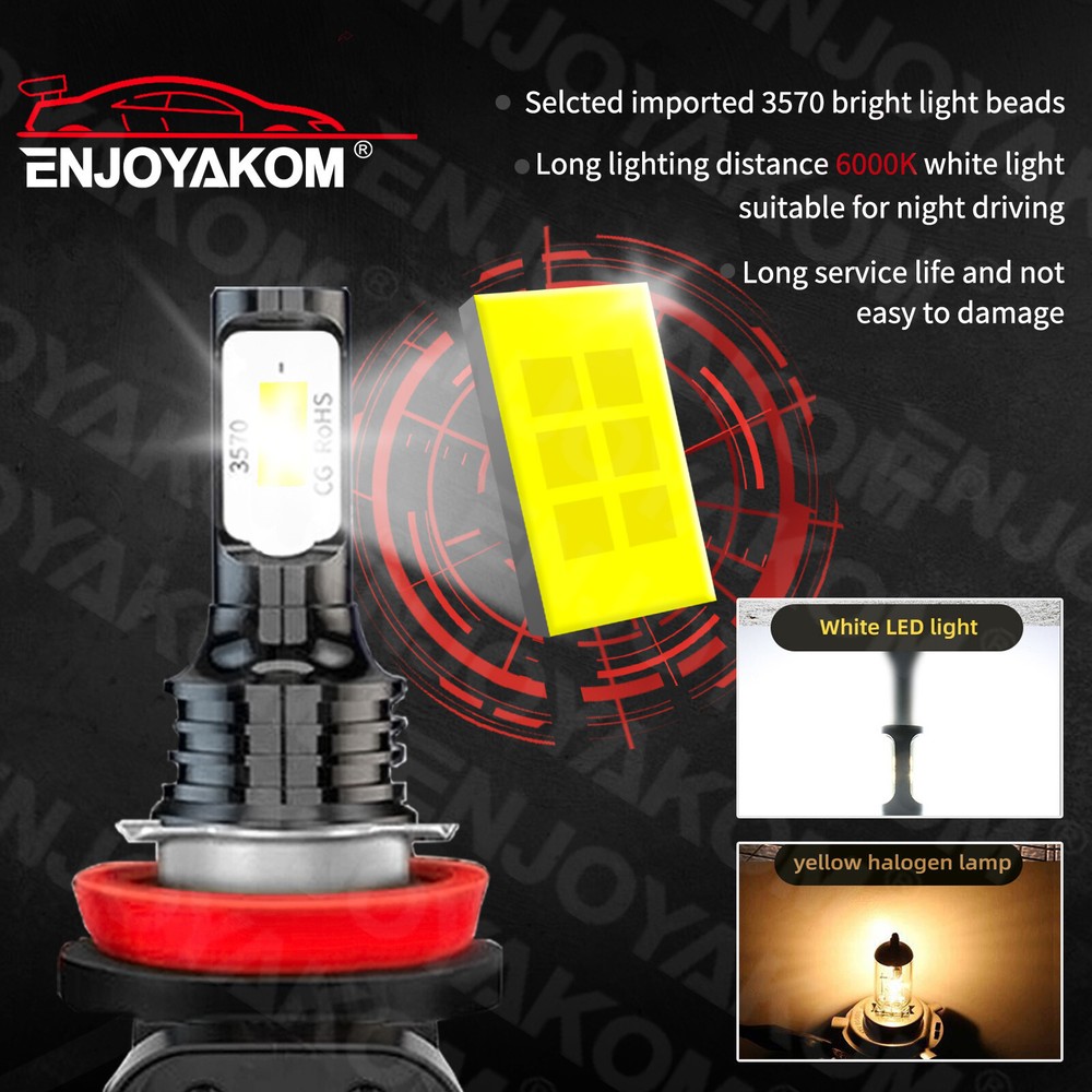 For Toyota Camry 2007-2017 4PC Combo LED Headlights High&Low Beam Bulb Kit White