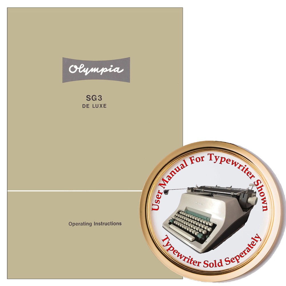 Olympia SG3 DeLuxe Typewriter User Instruction Manual