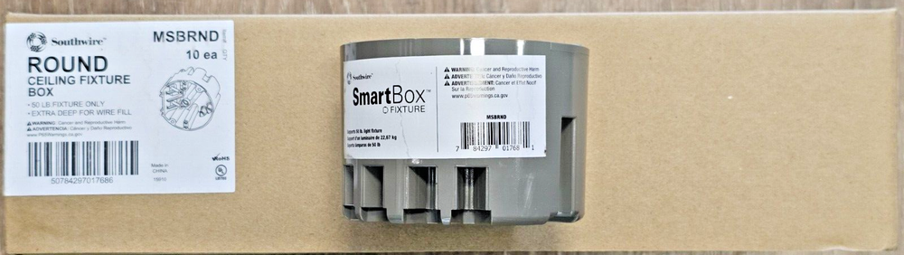 (10 PACK) SOUTHWIRE Smart Box Round Ceiling Box 50lb Support