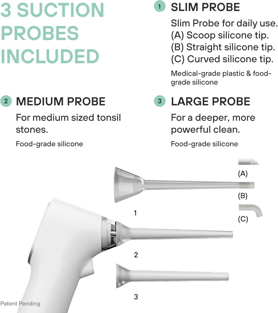 Instant Suction Tonsil Stone Remover - Compact Electric Device with LED Light