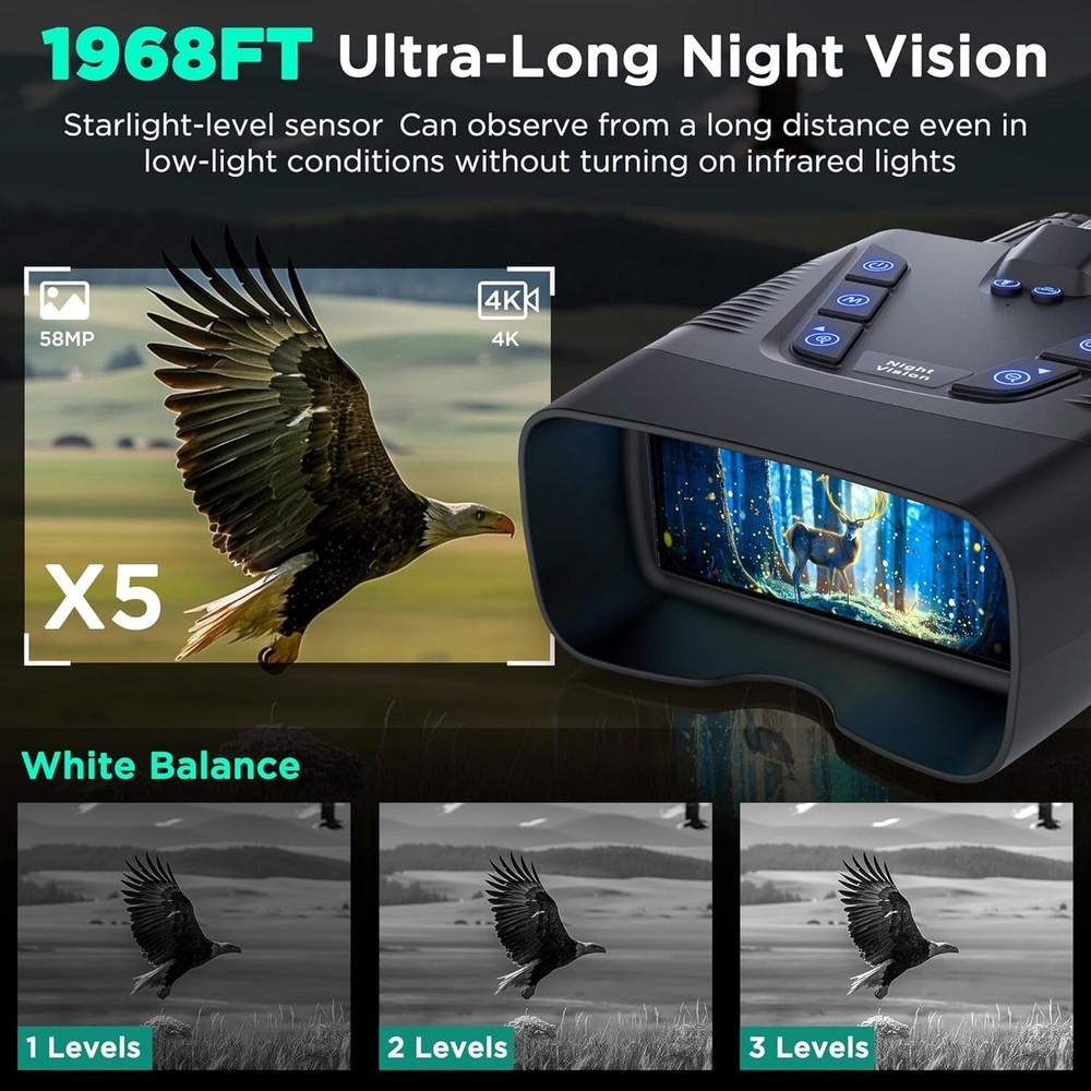 Night Vision Goggles, 58MP Full-Color