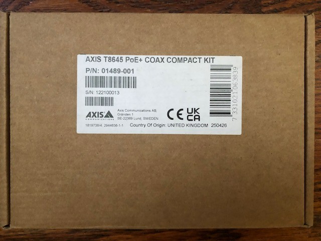 AXIS T8645 PoE+ COAX Compact Kit P/N: 01489-001