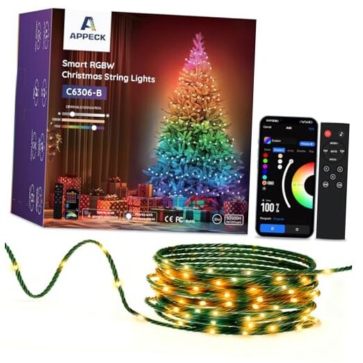 Christmas String Lights,66 FT 200 LED Outdoor String Lights, 111 Scene Modes