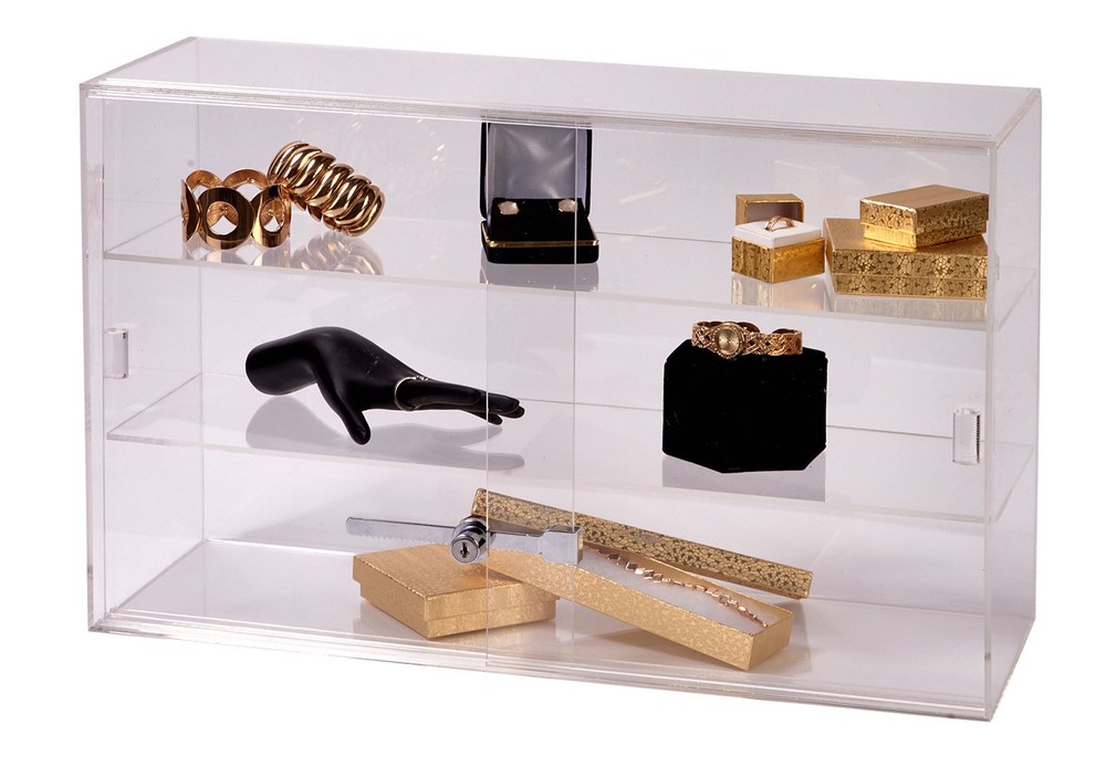 SSWBasics 2Shelf Acrylic Countertop Display Case (Comes with lock & key)