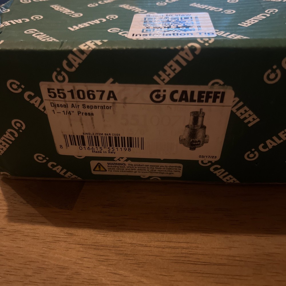 Caleffi 551067A, 1-1/4” press - Discal Air Separator