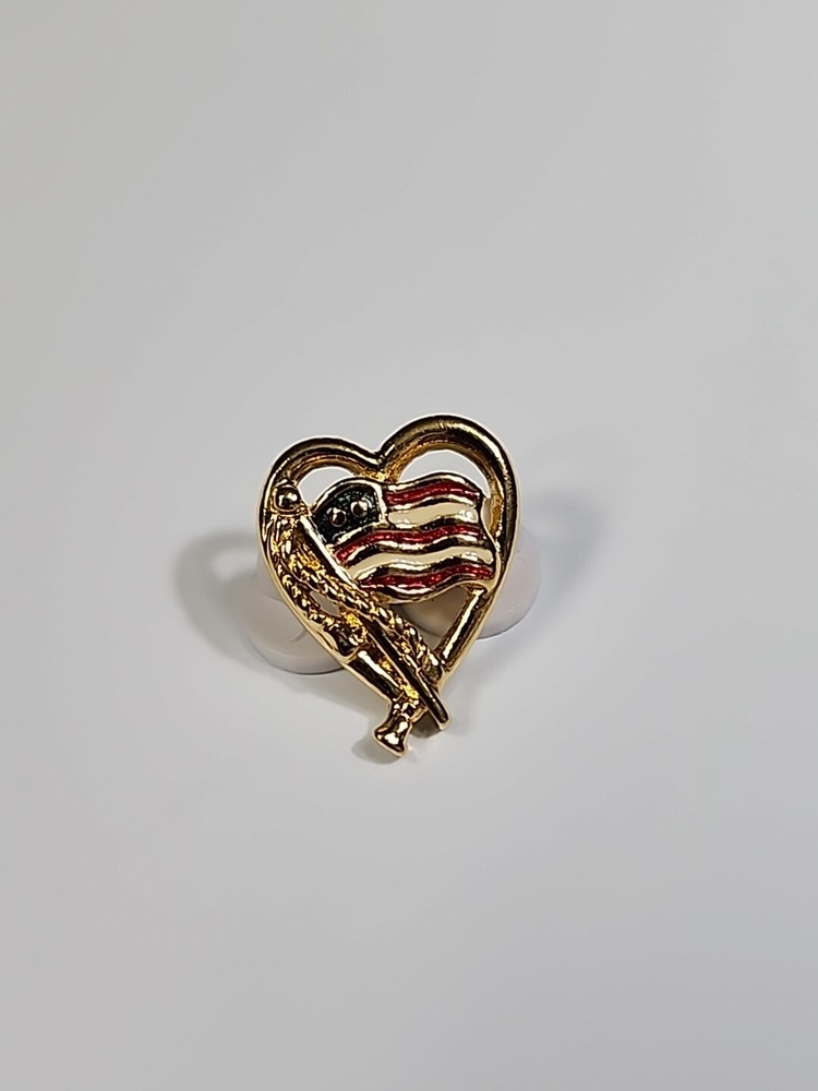 AVON USA Flag Heart Lapel Pin *