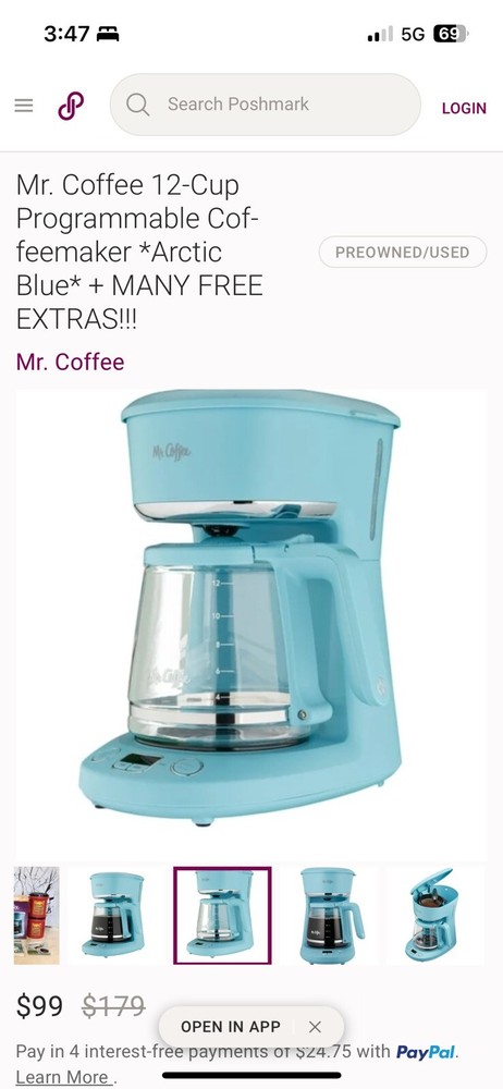 Mr. Coffee Black Maker, 12 Cups, with Auto Pause and Glass