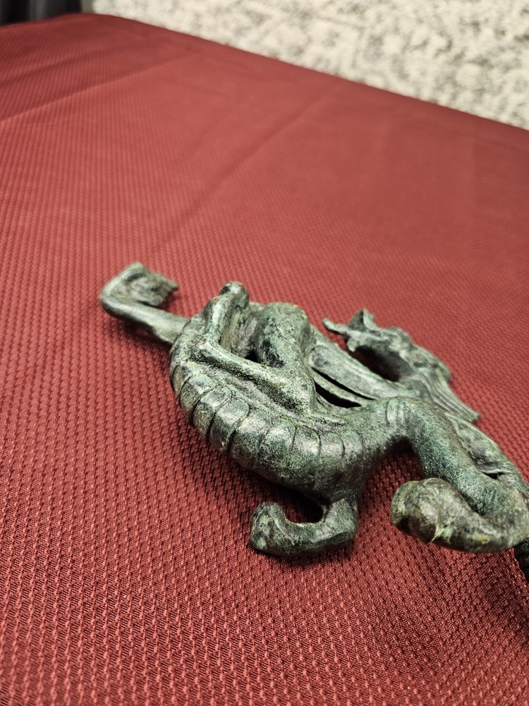 Vtg Bronze Dragon 9x5"