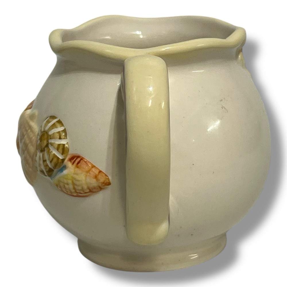 Sandy Shore Ceramic Sugar And Creamer Seashells Nautical