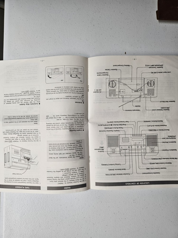 Panasonic RX-C36 Replacement Manual Operating Instructions Booklet