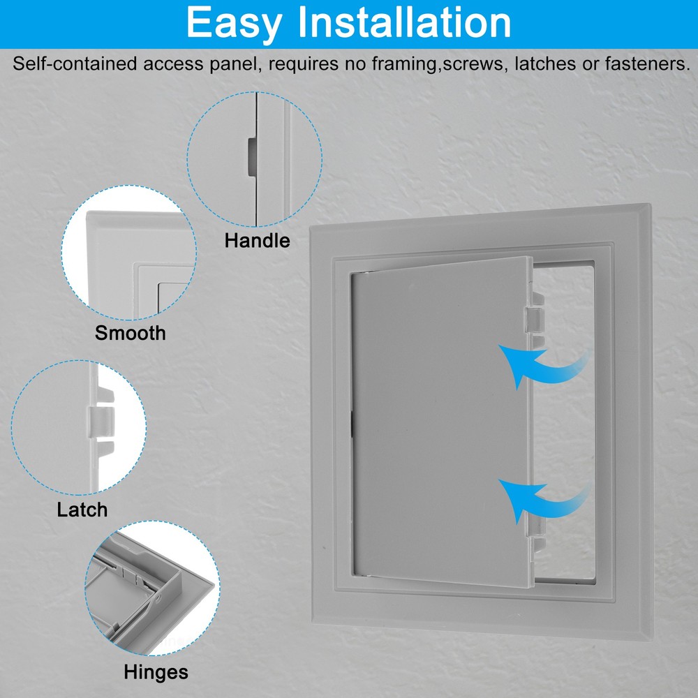 8x8 Inch(195x195mm) Removable Hinged Access Panel, Access Doors, Grey