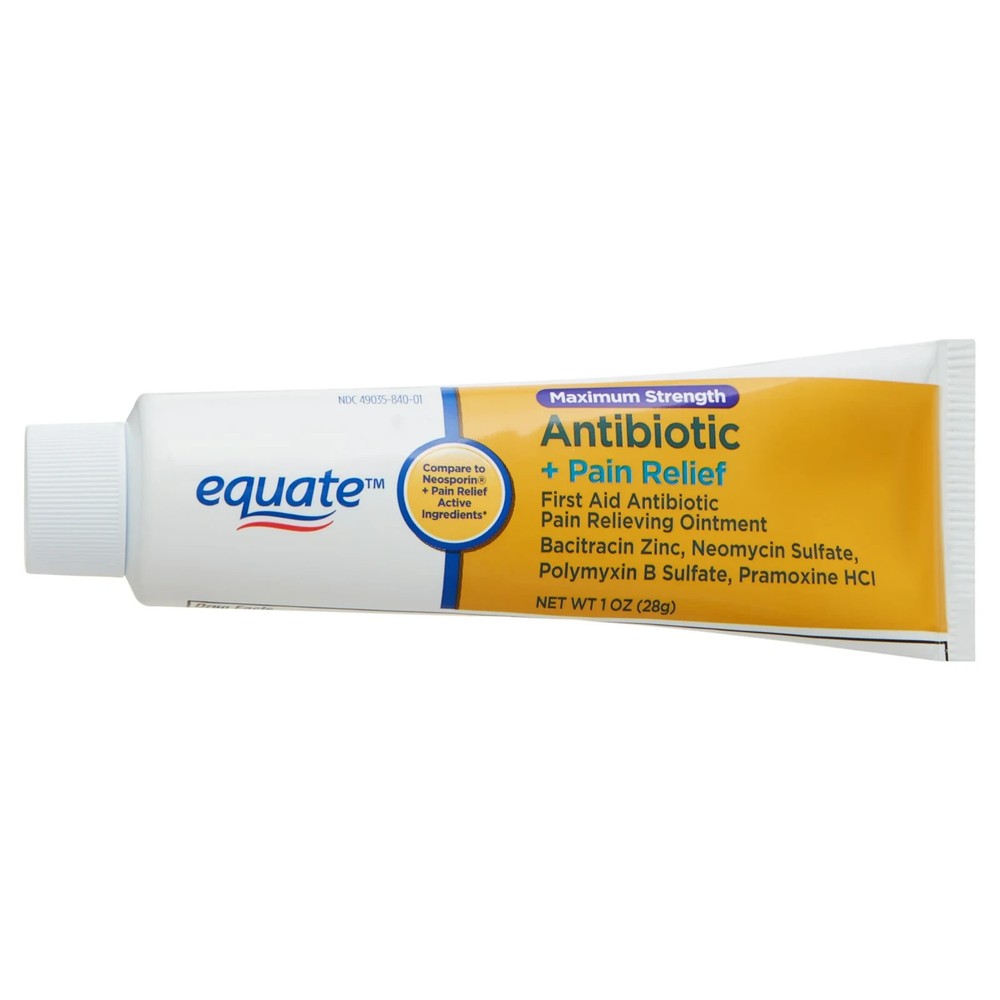 Equate Maximum Strength Antibiotic & Pain Relief Ointment, 1 oz