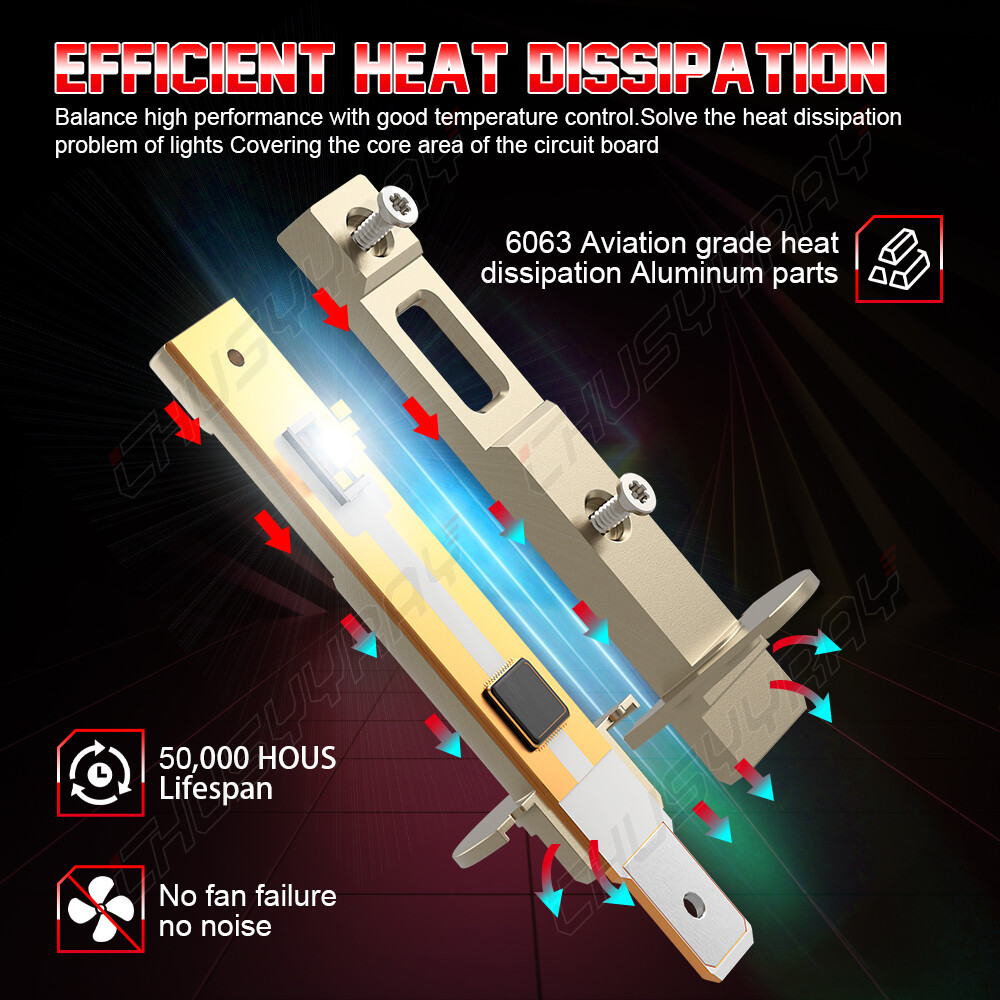 4x H1 LED Headlight Bulbs Conversion Kit High Low Beam Super Bright 10000K White