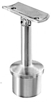 Brushed Stainless Post Mounted Adjustable Radius Saddle Hand Rail Support