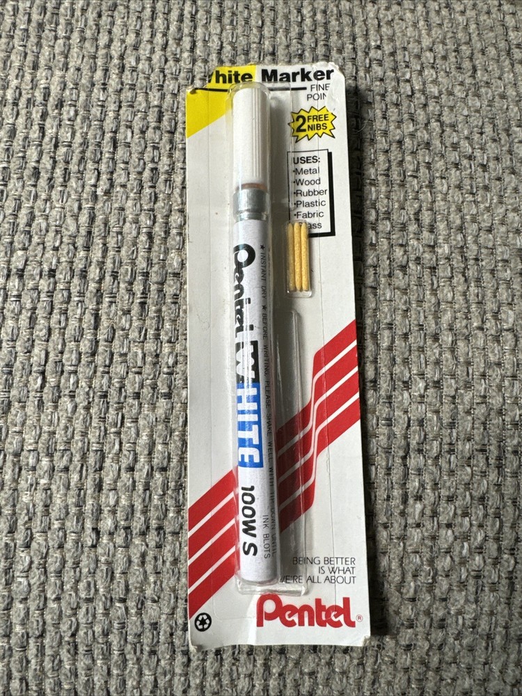 100WS Pentel White Permanent Marker, Fine Point, White Ink (8)