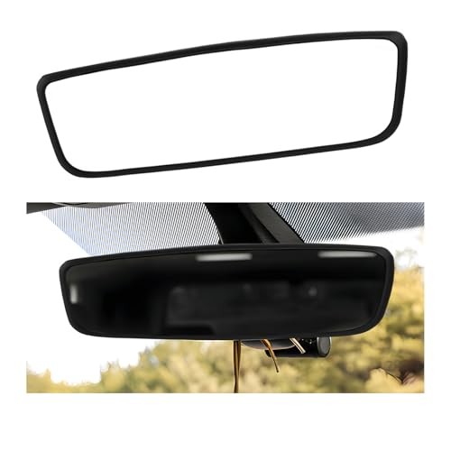Rear View Mirror Protector Frame, Silicone Rearview Mirror Edge Trim Black