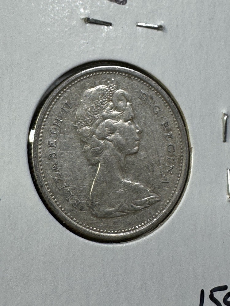 1965 Canada 25 Cents Silver Coin Cleaned