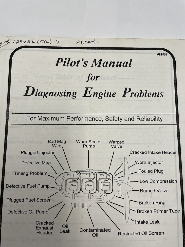 Pilots Manual For Diagnosing Engine Problems-For Max Performance Safety #092801