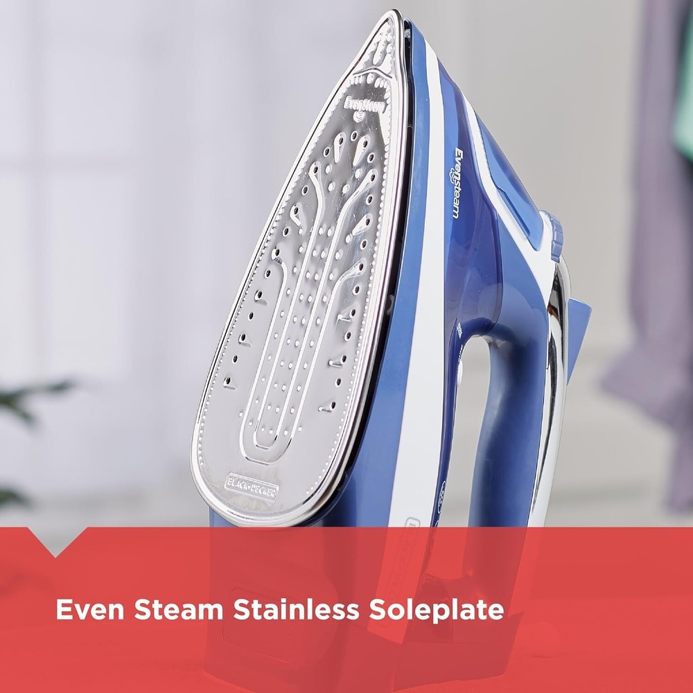 Black & Decker One Step Steam Iron Smart Steam Control (Navy)