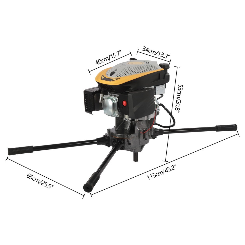 4-Stroke Heavy Duty Earth Digging Machine 9HP 173CC Drilling Digger w/ Drill Bit