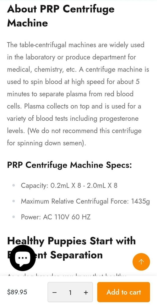 PRP Mini Centrifuge
