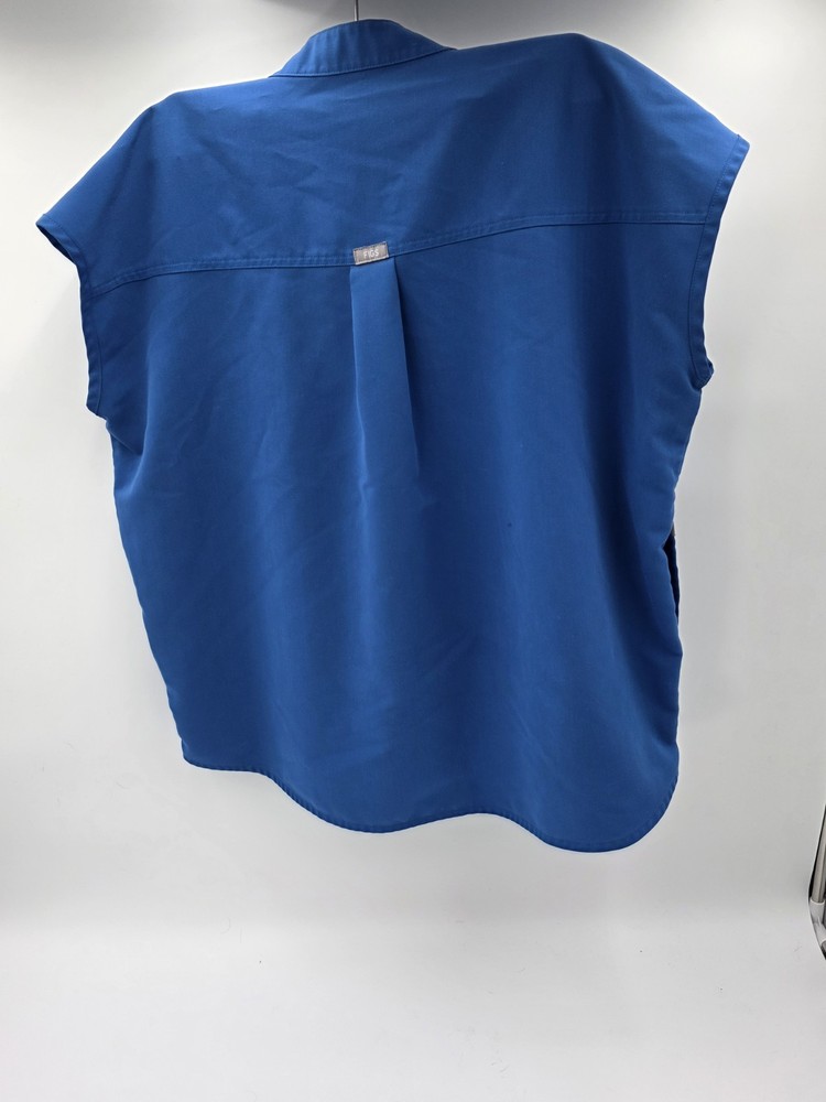 FIGS Scrub Top Women’s Medium Blue Technical Collection V-Neck