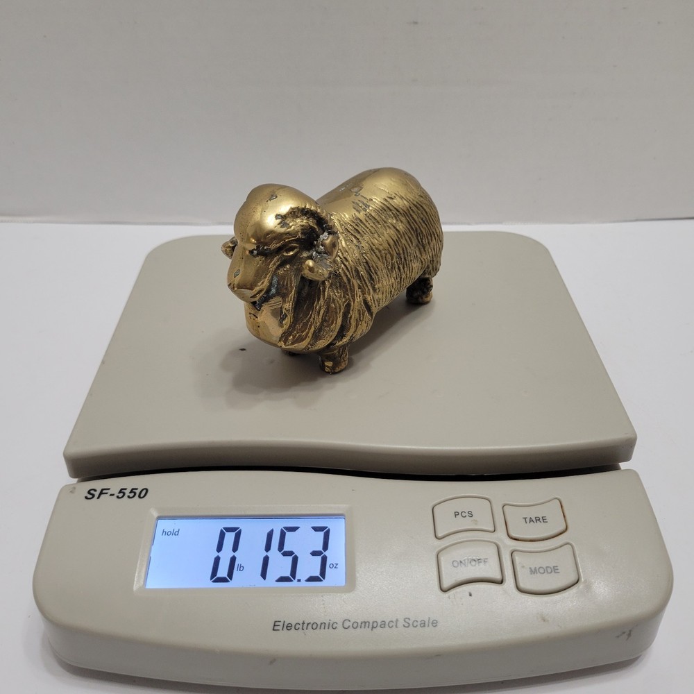 Vintage Rare HTF Solid Brass Ram Figure Hard To Find