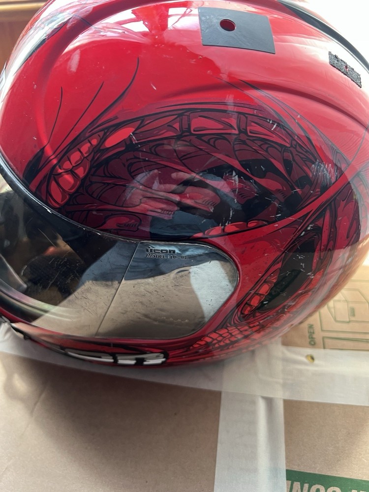 Icon Speedfreak Red Motorcycle Helmet