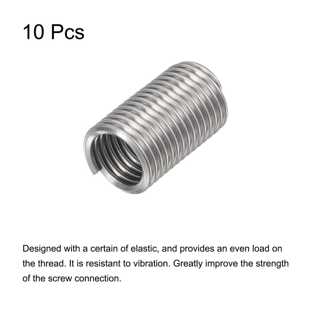10pcs 1/2-13 UNC 3.0D 304 Stainless Steel Wire Thread Insert Threaded Sleeve