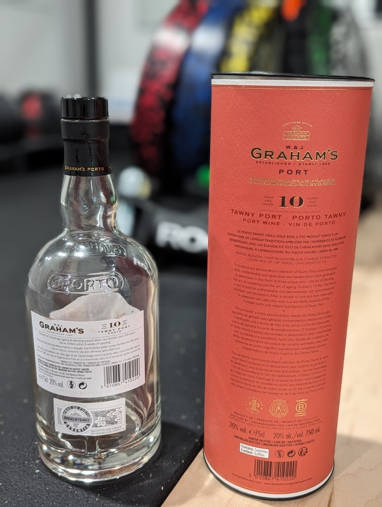 Empty Graham's Tawny Port incl. container