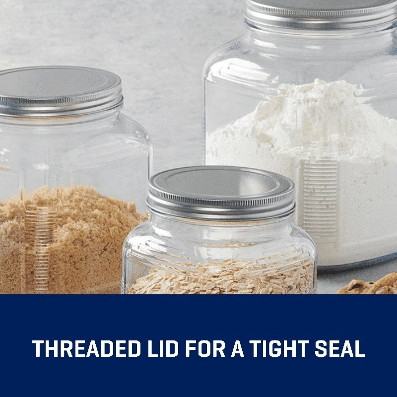 Glass Cracker Jar 2 Quart Food Storage Jar W/ Lid Stackable Durable Clear New