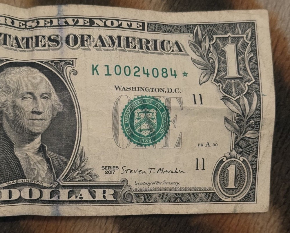 Billete D 1 Dólares Con Error